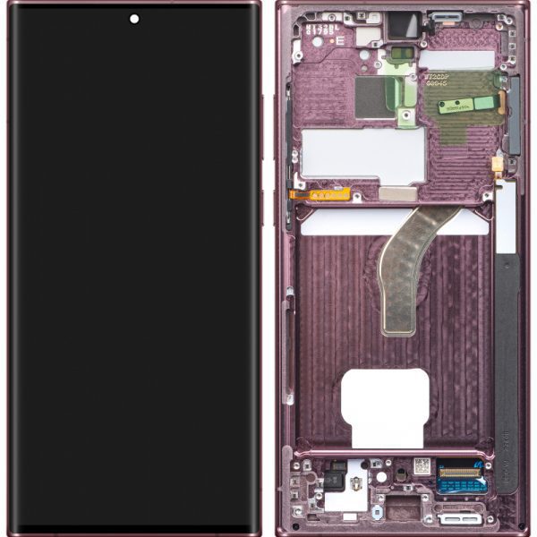 تاچ ال سی دی سامسونگ S22 ULTRA سرویس پک با فریم بنفش -LCD S22 ULTRA -( S908 ) SERVICE PACK WITH PACK PURPLE