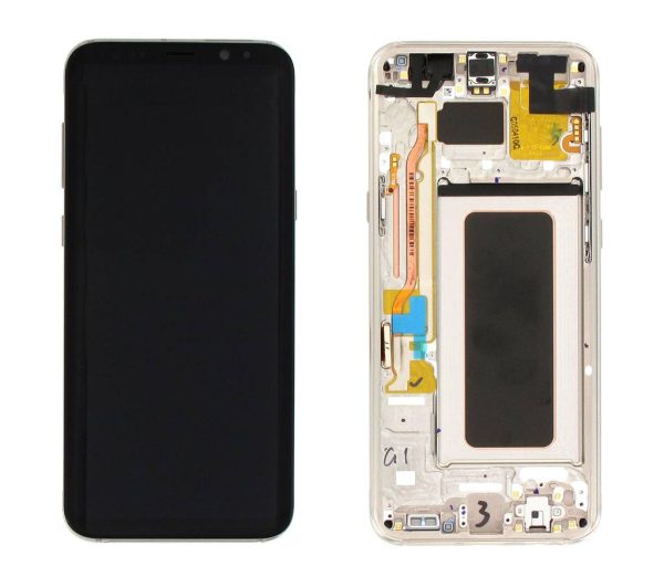 تاچ ال سی دی سامسونگ S8 PLUS سرویس پک با فریم طلایی -LCD S8 PLUS -( G955) SERVICE PACK WITH PACK GOLD